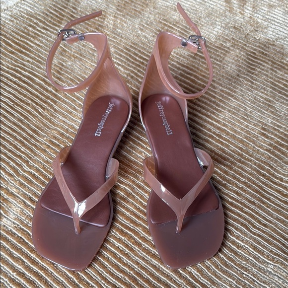 Jeffrey Campbell Tan Jelly Kitten He’ll Sandals Size 8 - Picture 1 of 6